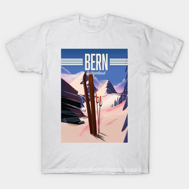 Bern switzerland ski poster T-Shirt by nickemporium1